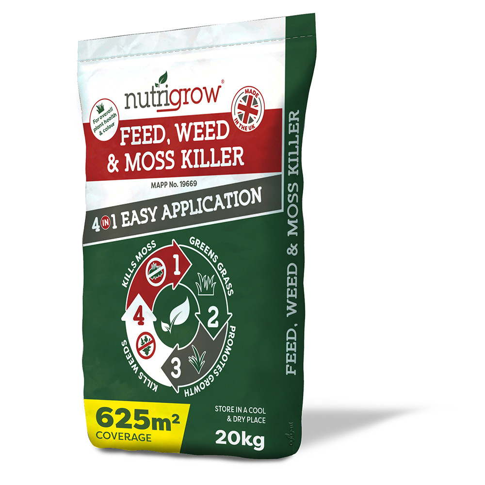 Feed and Weed, Moss Killer for Lawns and Grass | 4 in 1 Action | 20kg ...